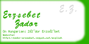 erzsebet zador business card